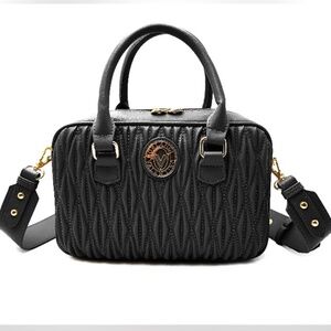 NWT Black Valentino Orland Top Handle East West Handbag with Thick Leather Strap